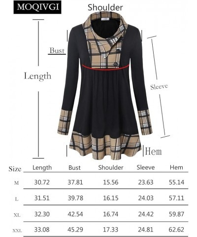 Womens Trendy Casual Tops Long Sleeve Lapel Color Block Tunic Shirts Red Black $13.20 Tops