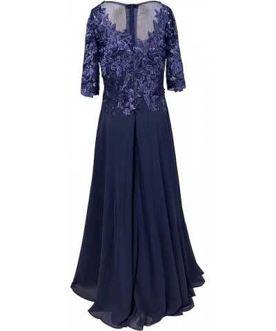 Lace Applique Mother of The Bride Dresses Long Chiffon Formal Evening Gowns V Neck Mother of The Groom Dresses Black $39.36 D...