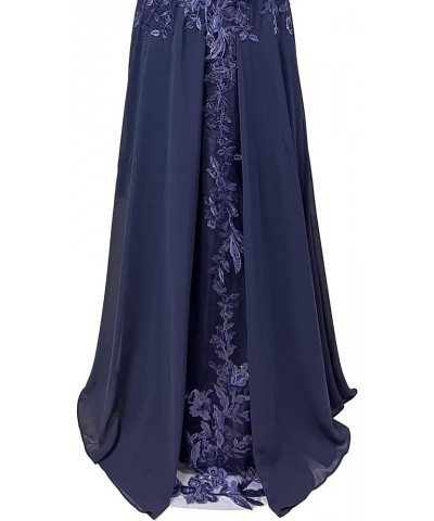 Lace Applique Mother of The Bride Dresses Long Chiffon Formal Evening Gowns V Neck Mother of The Groom Dresses Black $39.36 D...