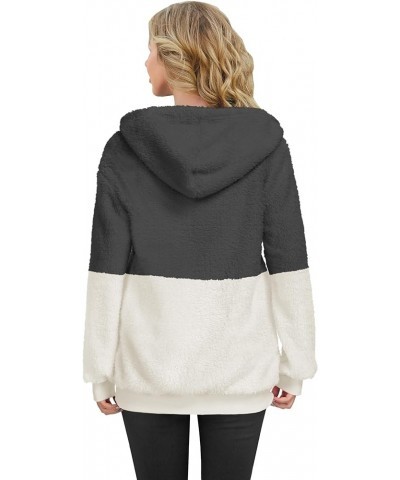 Hoodies for Women Fuzzy Oversized Sweatshirt Zip Up Fleece Pullover Fluffy Sherpa with Pockets Z-deep Gray $13.49 Hoodies & S...