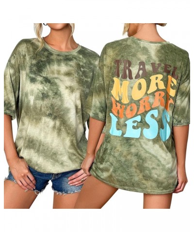 Women's Oversized Tshirt Short Sleeve Tunic Tops Crew Neck Casual Drop Shoulder Loose Tee T Shirts Ah085 Green $10.79 T-Shirts