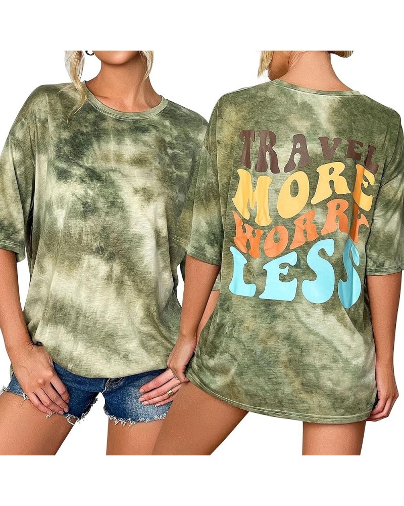 Women's Oversized Tshirt Short Sleeve Tunic Tops Crew Neck Casual Drop Shoulder Loose Tee T Shirts Ah085 Green $10.79 T-Shirts