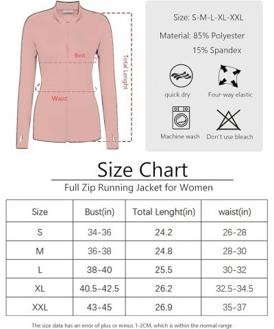 Women's Track Jacket Breathable Running Jacket Zip Up Sportswear Slim Fit Workout Tops Breathable Mesh Back Light Pink $13.49...