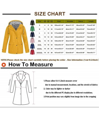 Rain Coats For Women Waterproof With Hood Lightweight Casual Anorak Travel Hiking Jackets with Pockets B-yellow $17.97 Jackets