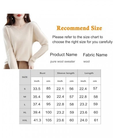 2023 Women's Pure Cashmere Long Sleeve Pullover V Neck Sweater Spring New Solid Color Knitted Sweater Dark Purple $30.15 Swea...