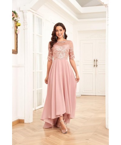 Lace Appliques Mother of The Bride Dresses for Wedding Half Sleeve Long Chiffon Formal Party Dresses Sage Green $42.39 Dresses