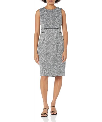 Women's Animal Jacquard Sheath Dress W/Waistband Piping $33.84 Dresses