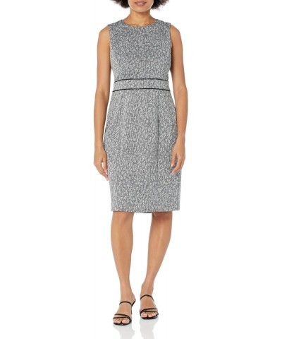 Women's Animal Jacquard Sheath Dress W/Waistband Piping $33.84 Dresses