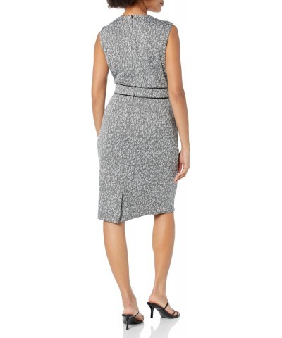 Women's Animal Jacquard Sheath Dress W/Waistband Piping $33.84 Dresses