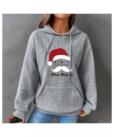 Womens Waffleknit Hoodies Plussize Casual Sweatshirt Loose Graphic Hoodies Long Sleeve Pullover Crewneck Sweatshirts B03gray ...