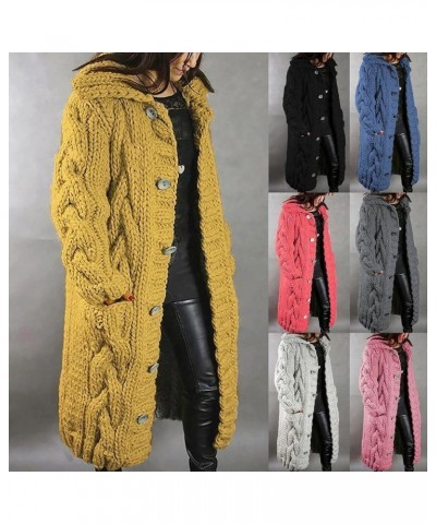 Women's Long Cardigan Fall Winter Coats Cable Knit Open Front Long Sleeve Casual Plus Size Sweater with Pockets Black $16.46 ...