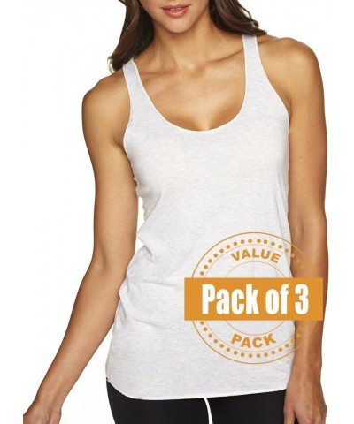 Womens Tri-Blend Racerback Tank Top 6733-Heather White (3 Pack) Heather White $12.26 Tanks