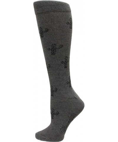 Cactus Knee High Sock Charcoal $7.64 Socks