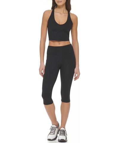 womens High Waist Tummy Control Cropped Workout Yoga Leggings Black $10.15 Activewear