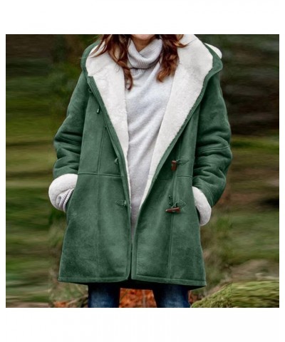 Coats for Women Trendy Womens Hooded Jacket Women's Jacket Trendy 2023 Fuzzy Long Sleeve Casual Button Winter Oversized Coat ...