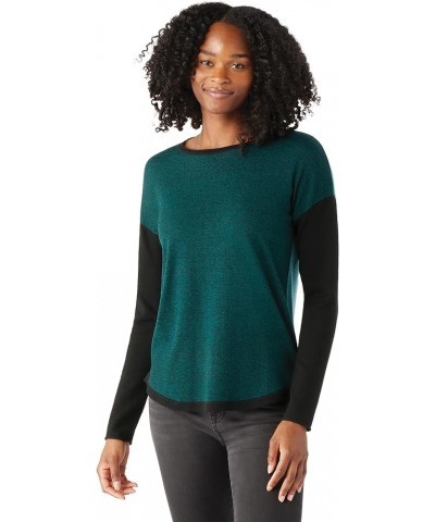 Shadow Pine Colorblock Sweater - Women's Emerald-black Marl $45.10 Activewear