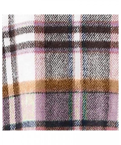 KetEng Women's Plaid Shirt,Casual Lapel Button Down Long Coat Tartan Shacket Jacket Pink $13.53 Jackets