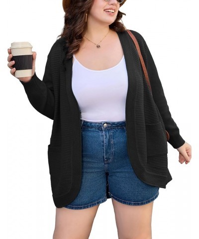 Women's Plus Size Cable Knit Cardigan Sweaters Lightweight Open Front Fall Outwear A-black $11.99 Sweaters