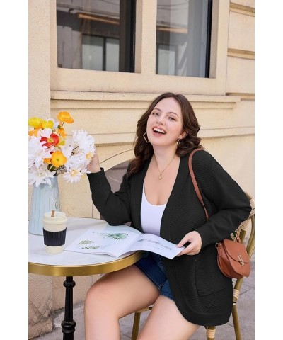 Women's Plus Size Cable Knit Cardigan Sweaters Lightweight Open Front Fall Outwear A-black $11.99 Sweaters