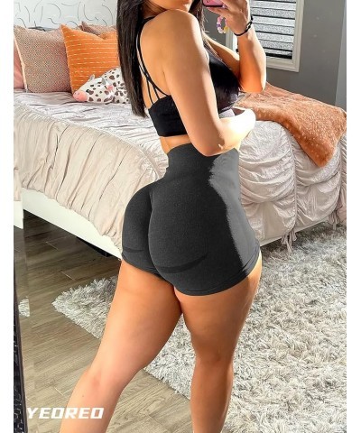 Seamless High Waisted Shorts for Women Smile Contour Biker Shorts Gym Yoga Workout 1 B Grey $9.60 Activewear