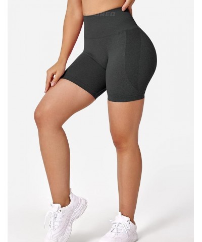 Seamless High Waisted Shorts for Women Smile Contour Biker Shorts Gym Yoga Workout 1 B Grey $9.60 Activewear