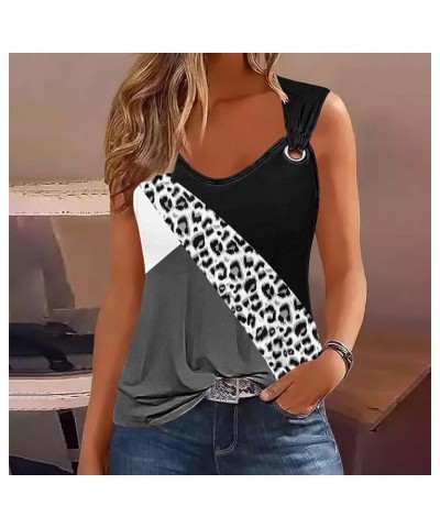 Tank Top for Women Sleeveless Geometric Print Suspender Summer Loose Basic Workout Casual Crewneck O Ring Shoulder Shirt 06bl...