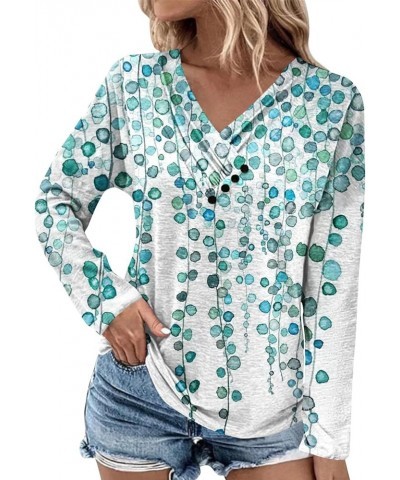 Women V Neck Short/Long Sleeve Tops Casual Button Shirts Trendy Slim Fit T Shirt Tunic Tops to Wear with Leggings A4-green $7...