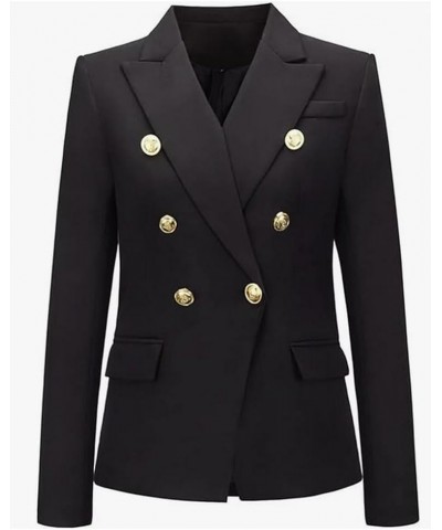 Womens Double Breasted Open Front Coat with Long Sleeves Casual Blazer Notch Lapel Business Jacket Navy $14.10 Suits