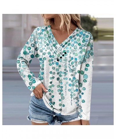 Women V Neck Short/Long Sleeve Tops Casual Button Shirts Trendy Slim Fit T Shirt Tunic Tops to Wear with Leggings A4-green $7...