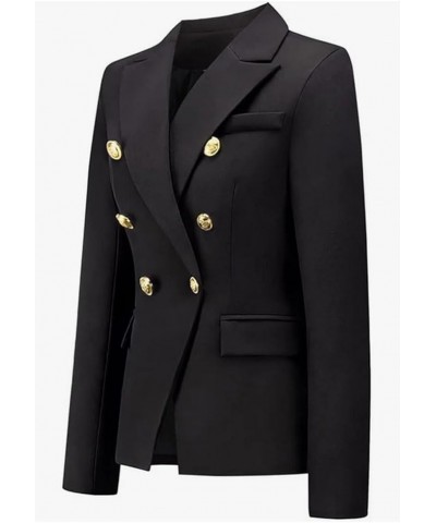 Womens Double Breasted Open Front Coat with Long Sleeves Casual Blazer Notch Lapel Business Jacket Navy $14.10 Suits