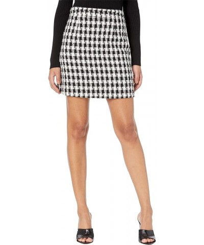 Women's A Line Houndstooth Mini Skirt Black/White $40.79 Skirts