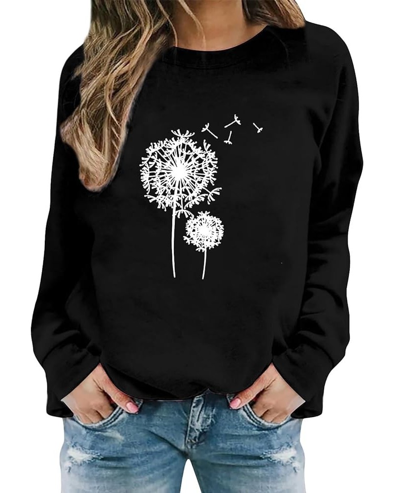 Cute Sweatshirts for Teens,Women's Long Sleeve Sweatshirt Casual Crewneck Loose Fit Pullover Fleece Fall Tops Black-a $8.32 A...