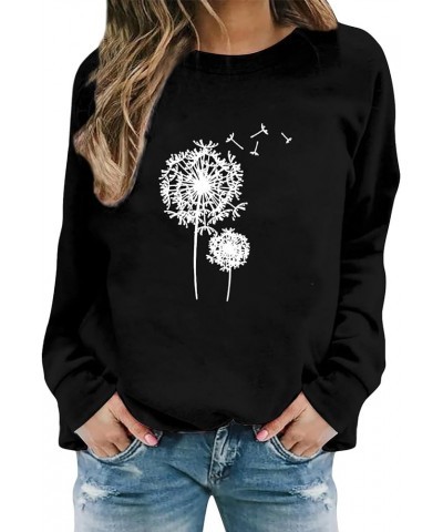 Cute Sweatshirts for Teens,Women's Long Sleeve Sweatshirt Casual Crewneck Loose Fit Pullover Fleece Fall Tops Black-a $8.32 A...