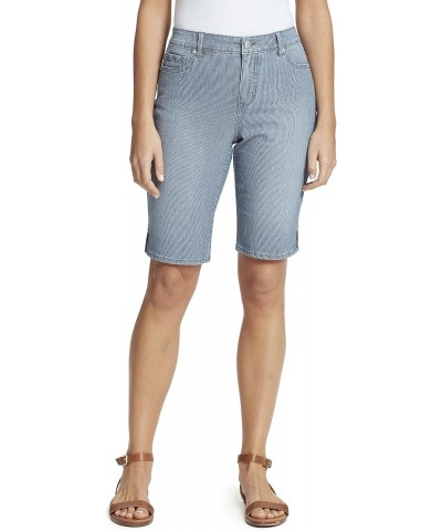 Women's Mid Rise Feminine Cut Bermuda Short, Los Feliz Ticking Stripe, 8 $15.20 Shorts