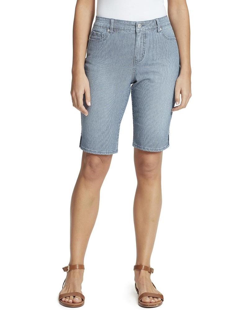 Women's Mid Rise Feminine Cut Bermuda Short, Los Feliz Ticking Stripe, 8 $15.20 Shorts