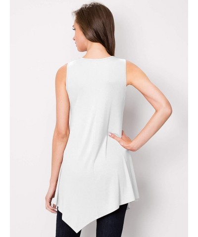 Women's Sleeveless Comfy Tunic Tank Top with Various Hem - Plus Size Wt671_white $11.85 Tops