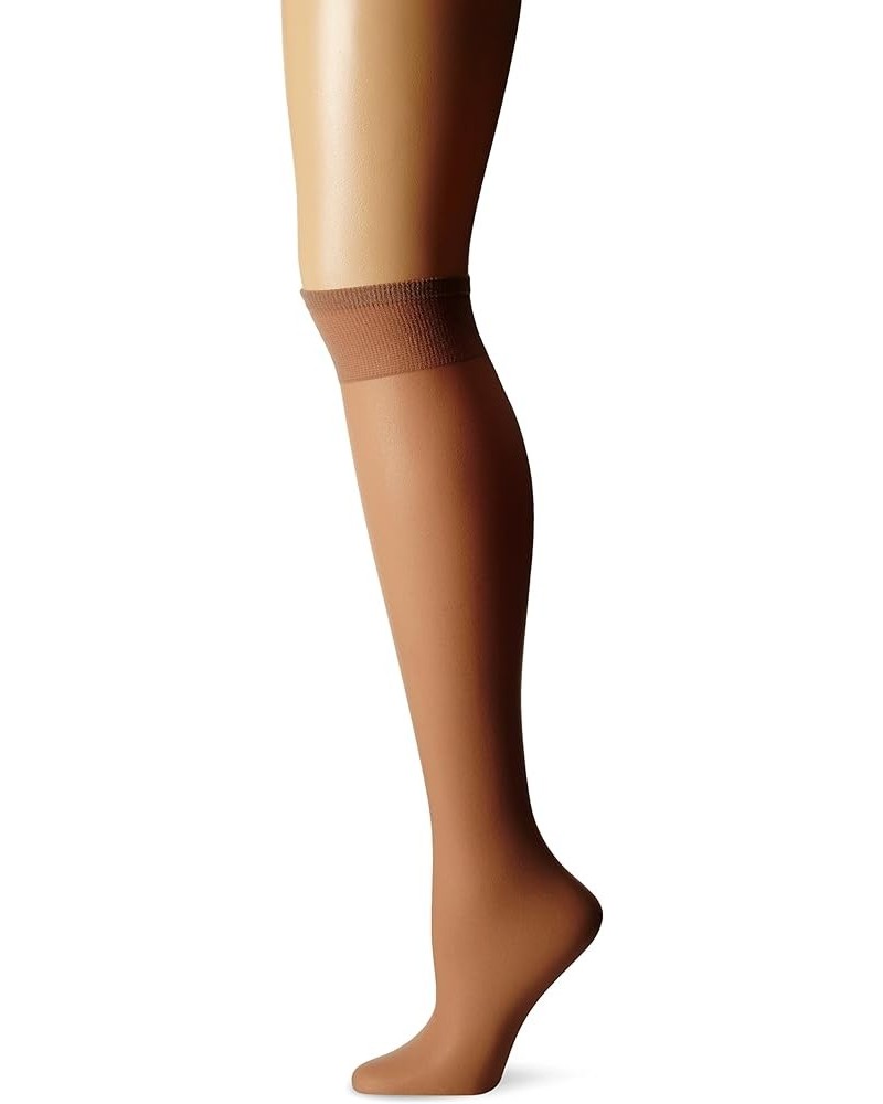 Women's Plus-Size Queen All Day Knee High Pantyhose with Toe plus-size Natural Tan $5.42 Socks