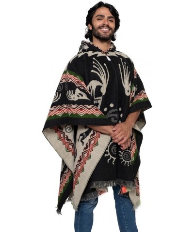 Handmade Ecuadorean Alpaca Wool Ponchos Black Pomasqui $38.25 Coats