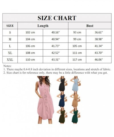 Women's Summer Casual Crew Neck Tank Dress Sleeveless Drawstring T Shirt Sundress A line Midi Dress with Pockets F Green $15....