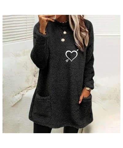 Sweatshirt for Womens Fashion Winter Warm Sweater Pullover Fleece Thickening Plus Size Fall Clothes Casual Loose Tops 07black...