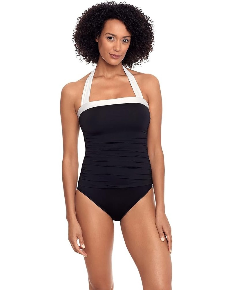 LAUREN Ralph Lauren Bel Air Shirred Bandeau One-Piece Black $40.00 Swimsuits