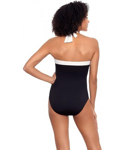 LAUREN Ralph Lauren Bel Air Shirred Bandeau One-Piece Black $40.00 Swimsuits