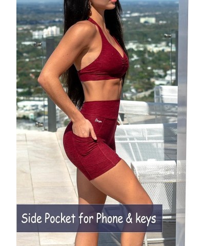 V-Cut Shorts Scrunch Butt Booty Workout Shorts High Waisted Lifting Athletic Gym Bottoms 2.pocket Heather Cherry Red $12.99 A...