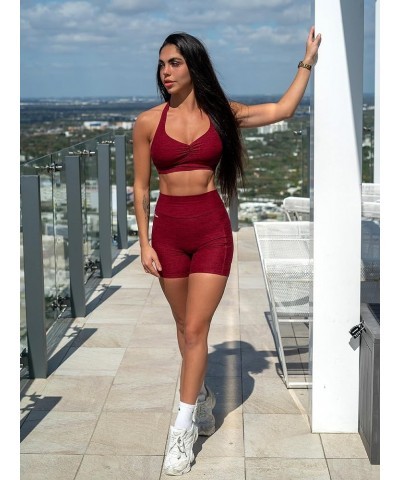 V-Cut Shorts Scrunch Butt Booty Workout Shorts High Waisted Lifting Athletic Gym Bottoms 2.pocket Heather Cherry Red $12.99 A...