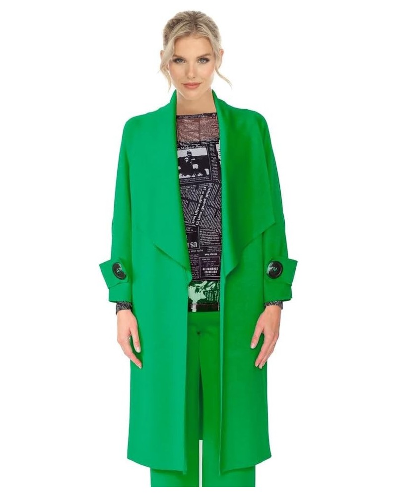 Long Techno-Knit Open Front Jacket Green $77.52 Jackets