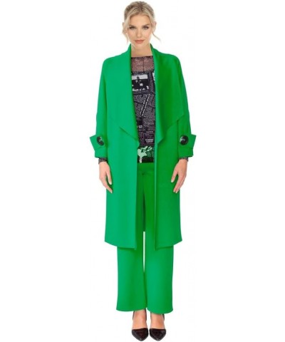 Long Techno-Knit Open Front Jacket Green $77.52 Jackets