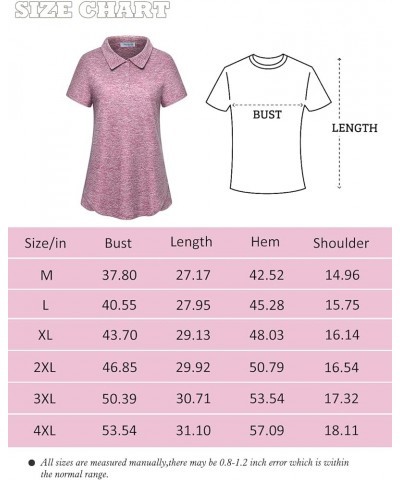 Polo Shirts for Women 3-Button Collared Short Sleeve Moisture Wicking Athletic Loose Yoga Tennis Golf Shirts Short Shirt Red ...