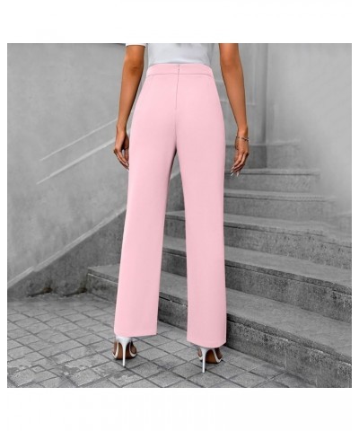 Women's Stretchy Straight Leg Dress Pants with Pockets Elastic High Waisted Business Office Casual Slacks with Pockets Red $8...