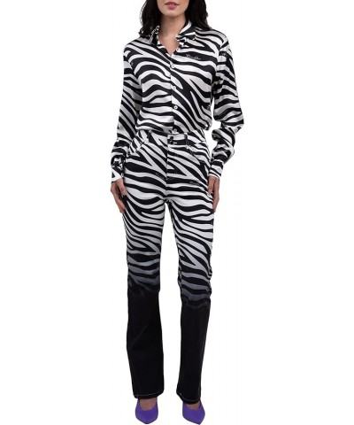 Women's Printed Flare Jean Zebra Ombre $52.09 Jeans