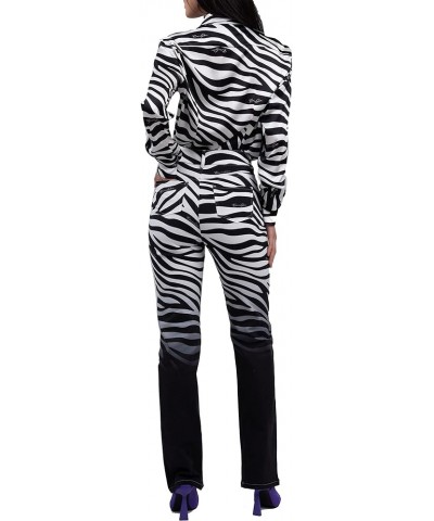 Women's Printed Flare Jean Zebra Ombre $52.09 Jeans